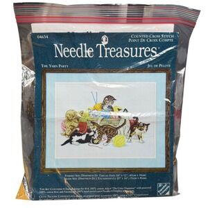 Needle Treasures Counted Cross Stitch Kit The Yarn Party 04634 Kittens Cats
